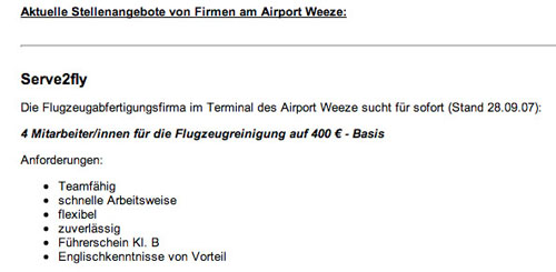 4 Argumente für Weeze Stellenanzeige