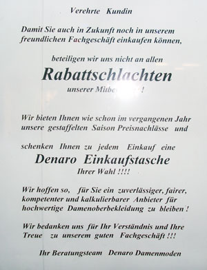 Ob das die Globalisierung aufhält Schaufensterschild
