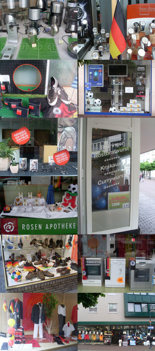 Bälle, Schals und Schuhe - das ist EM-Ambiente vom Feinsten Tapete