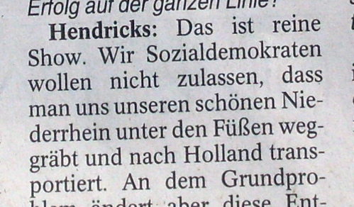 Graben sich die Holländer dann nicht selbst eine Grube? Zitat