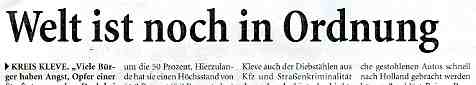 Das Ende des Journalismus, in Kleve verkündet Zeitungsausriss