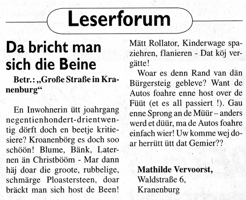 Holterdipolter Leserbrief